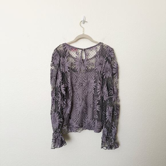 Anthropologie Purple Lace Blouse - Picture 4 of 12